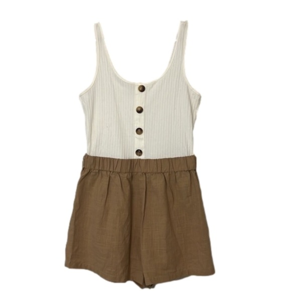 Sleeveless Cami Romper Colorblock Short Jumpsuit - Picture 1 of 10